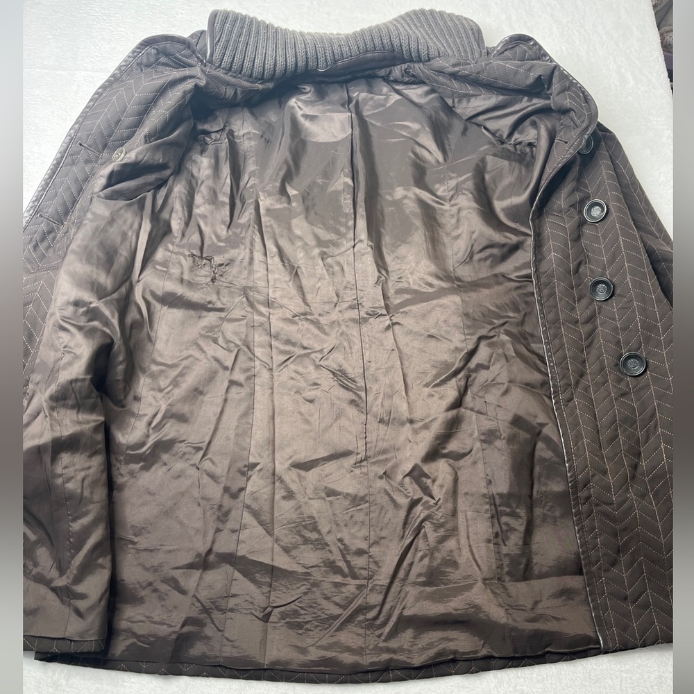 VNTG Cynthia Steffe Quilted Double Breasted Coat Sz Med Preppy 90s Made In USA - Picture 9 of 16